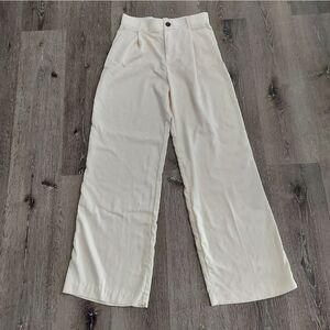 Zara Ivory Women's Wide-Leg Pants Size Small